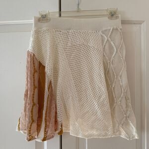 Maria Pavan Beachy Knit Crochet mini Skirt